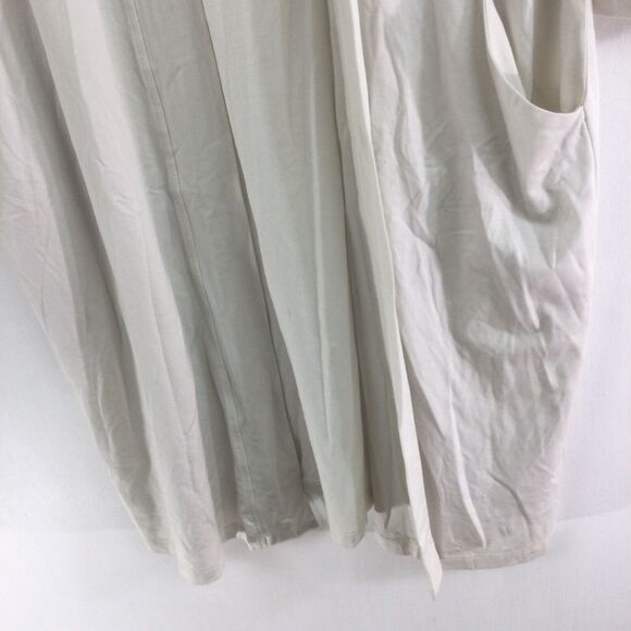 Eileen Fisher Tencel Lyocell Open Front Long Stretch Knit Cardigan In Bone Small - Picture 4 of 14